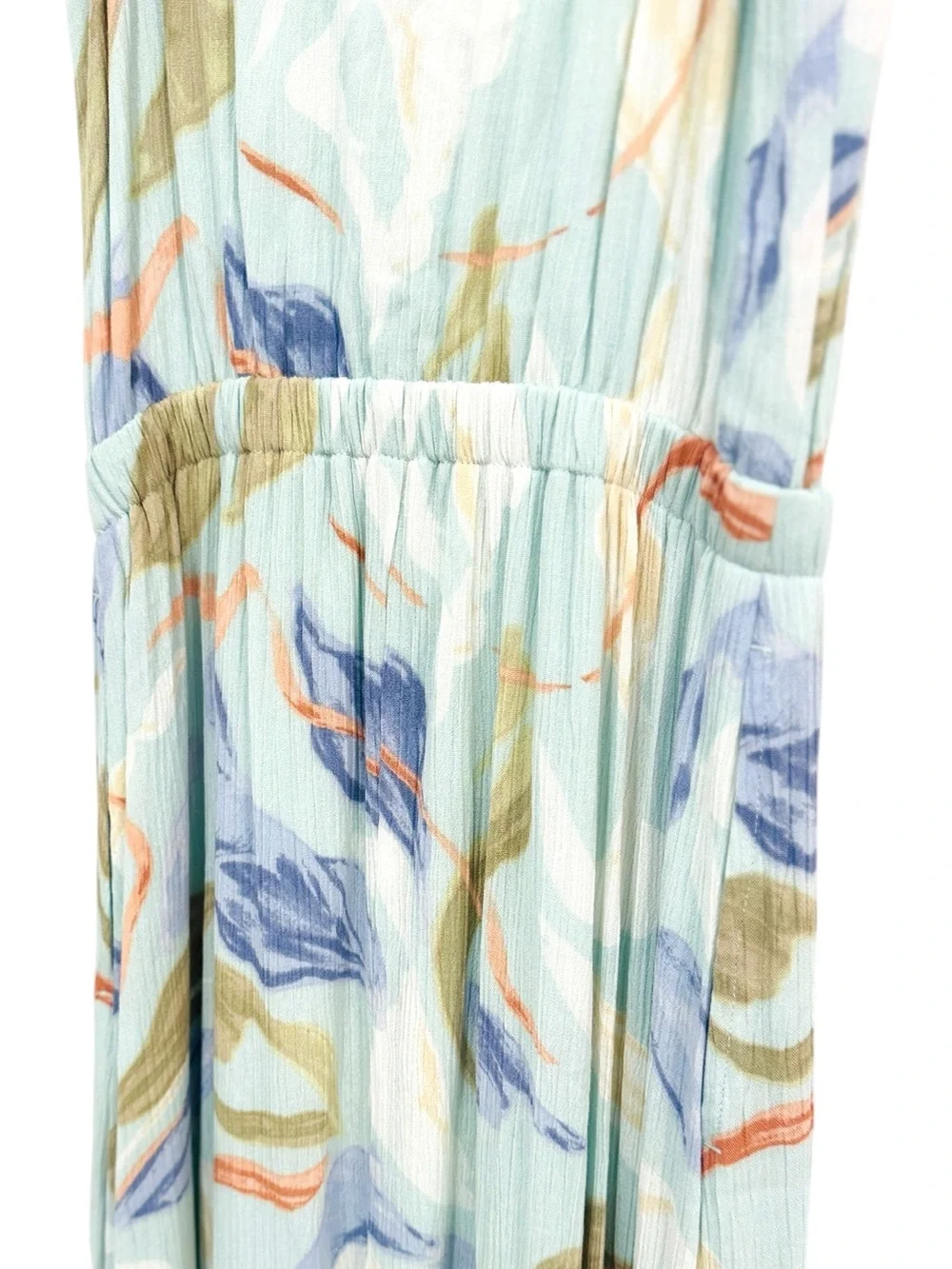 Abercrombie & Fitch NWT Easy Waist Lt Green Tiered MidMaxi Dress Floral Romantic